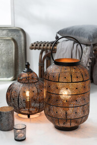 Lamp Lantern Oriental Iron Black