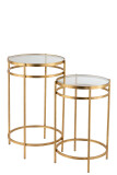 Set Of 2 Side Tables Laure Mirror