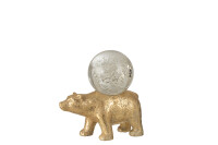 Paperweight Bear Poly/Glass Gold