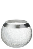 Candleholder Ball Crackle Glass