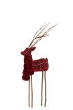 Deer Standing Deco Textile Red