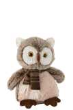 Owl+Scarf Plush Brown/Beige Large