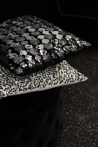 Cushion Sequin Velvet Black/Silver