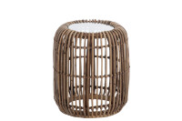 Side Table Round Rattan/Glass