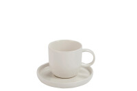 Cup+Saucer Edge Porcelain White