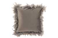 Coussin Plumes Polyester Gris