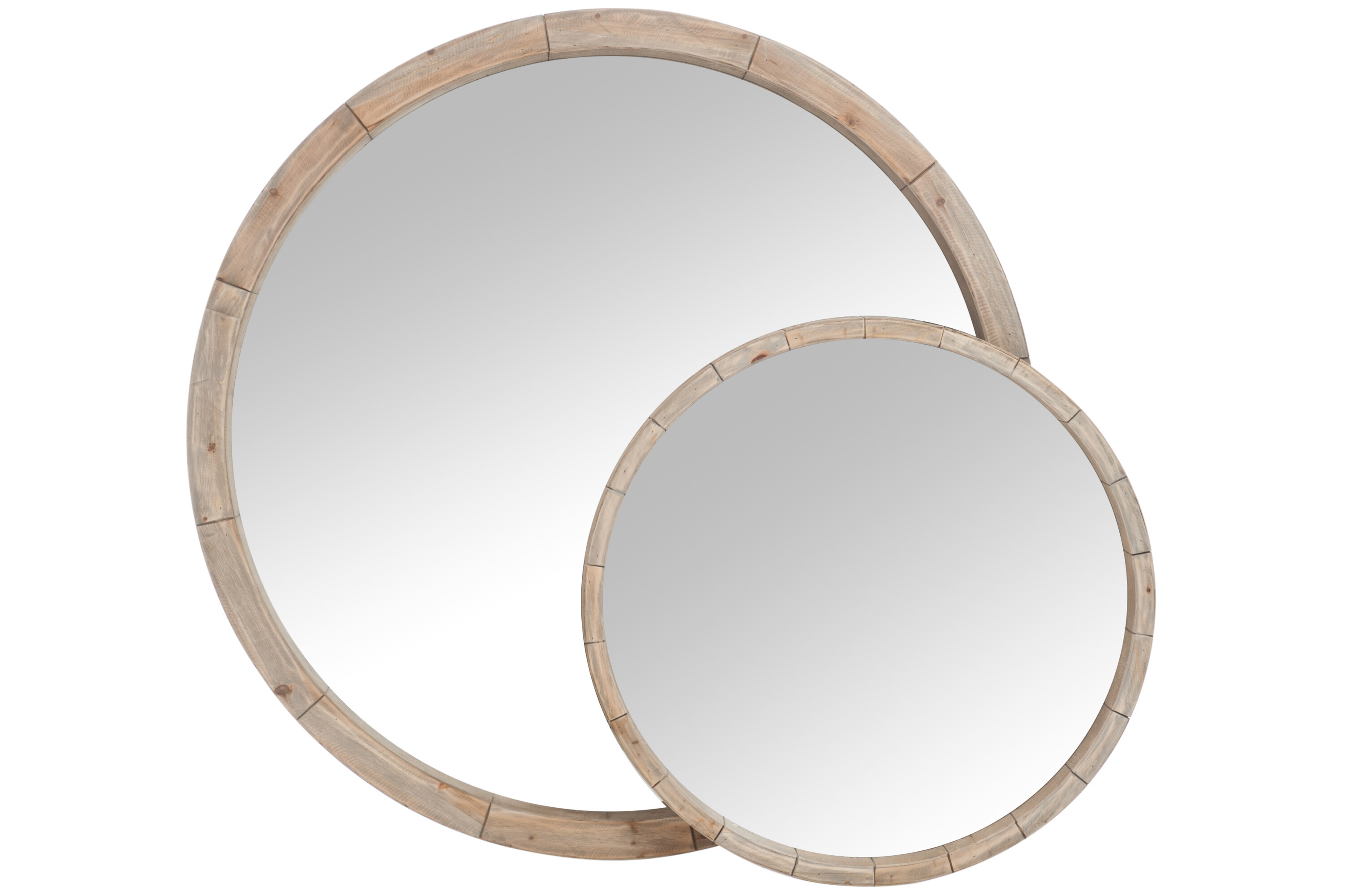 Miroir rond bois flotte naturel large - J-Line