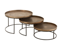 Set Of 3 Side Tables Round