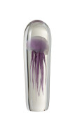Paperweight Jellyfish Glass Purple