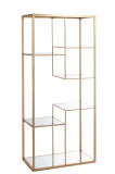 Rack 5 Shelves Metal/Glass Gold