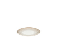 Plate Stripes Ceramic White/Gold