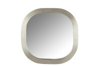 Mirror Square Rounded Wood Silver