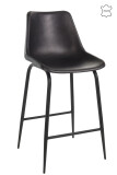 Barchair Leather/Metal Black