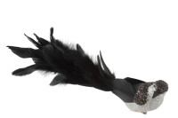 Bird+Clip Feathers Glitter Black