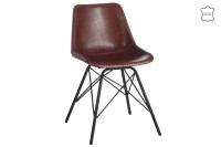 Chair Loft Leather/Metal Dark