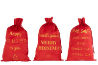Bag Christmas English Velvet Red