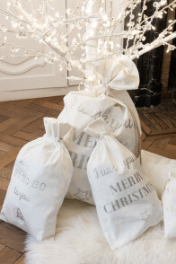Bag Christmas English Velvet White