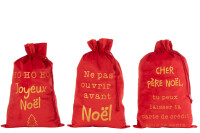 Bag Christmas French Velvet Red