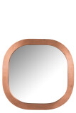 Mirror Square Rounded Wood Copper