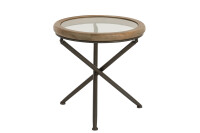 Table Round Wood/Glass Brown S