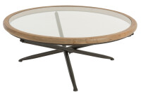 Table Round Wood/Glass Brown L