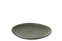 Plate Circles Porcelain Green