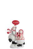 Snowmen With Plate Poly White/Red