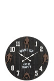 Clock Round American Football Wood