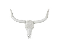 Skull Deer Hanging Polyresin White