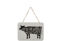 Placard Rectangle Cow White/Black