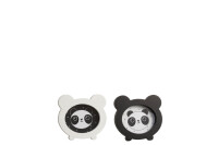 Portafoto Panda Legno Bianco/Nero