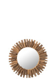 Mirror Round Wood/Glass Small