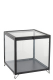 Glass Box Square Glass/Metal Black