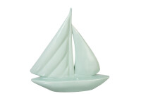 Boat With Sails Porcelain Green