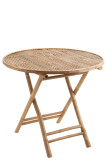 Table Pliable Round Bamboo Natural