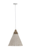 Hanging Lamp Conic Rattan White