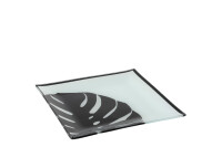 Plate Leaf Square Glass