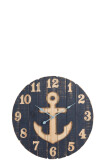 Clock Anchor Wood Blue Small