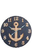 Clock Anchor Wood Blue Large