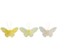 Butterfly+Clip Feathers Yellow Mix