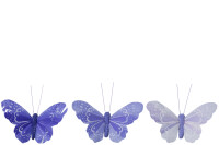 Butterfly+Clip Feathers Purple Mix