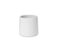 Flower Pot Round Ceramic White