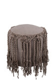 Hassock Macrame Cotton Taupe