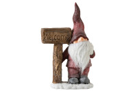 Gnomes Standing Welcome Poly Red