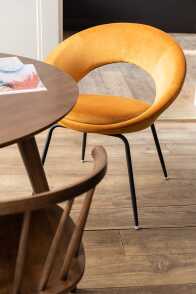 Chair Round Metal/Textile Ochre
