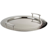 Tray 2 Handles Round Stainless