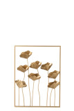 Wall Decoration Flowers Metal Gold