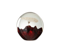 Paperweight Bubble Glass Red/Gold