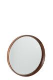 Mirror Round Wood/Glass Dark Brown