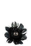 Flower Feathers+Strass+Clip Black 